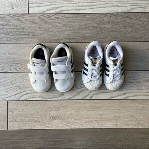 Adidas Kids White and Black Sneakers
